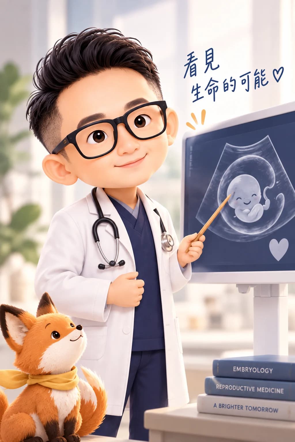 小王子醫師指著超音波螢幕：看見生命的可能